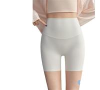 Sixth Pandas - Pantalones cortos moldeadores sin costuras, cintura enrollable, invisibilidad debajo de los vestidos, pantalones cortos de enfriamiento antirozaduras, blanco, L