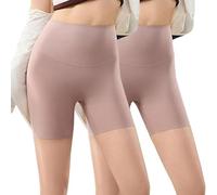 Sixthpandas Seamless Shaper Short Stay-in-Place High Waisted for Women Underwear Shape Fashion Tummy Control Skims(Skin#2PCS,XL)