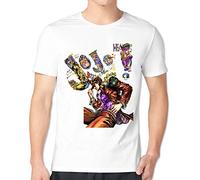 Sixtion Men's Jojo's Bizarre Adventure T-Shirt ,100% Organic Cotton, dWhite, Large