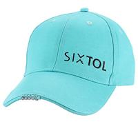 SIXTOL B-Cap Gorra de béisbol con luz LED, 25 LM, Carga a través de USB, tamaño Universal, Turquesa, Talla única