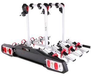 SIXTOL Bike 4 | Portabicicletas para Enganche de Remolque | para 4 Bicicletas | Plegable con Cerradura, 13 Polos | Capacidad de Carga de 60 kg