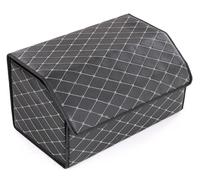 SIXTOL CAR COMPACT ELEGANT L | Organizador de maletero plegable con tapa | 2 compartimentos ajustables | Diseño de piel sintética con costuras elegantes