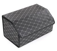 SIXTOL CAR COMPACT ELEGANT L | Organizador de maletero plegable con tapa | 2 compartimentos ajustables | Diseño de piel sintética con costuras elegantes