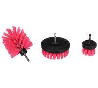 SIXTOL Car Detailing Drill Brush Pink 3 | Juego 3 cepillos medianos para Taladro | Limpieza de Llantas, Motor y carrocería | Cerdas de Nailon Rosas