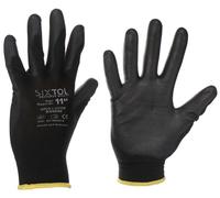 SIXTOL GLOVE PE-PU 11 | Guantes de trabajo de poliéster | parcialmente sumergidos en poliuretano | talla 11 | Guantes de protección | Seguridad en el trabajo