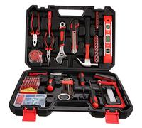 SIXTOL HOME 110 Caja Herramientas 110 Piezas | Juego de herramientas mano en el maletín | Kit Herramientas de Mano Portátil con Mini Sierra, Alicates, Cinta Métrica | Para Hogar, Garaje, Oficina