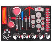 SIXTOL Mechanic Tool Tray 10 | Módulo de Herramientas 52 Piezas | Reajuste de pistón de Freno, Herramienta de Filtro de Aceite y Adaptador de línea, Inserto EVA para Carro de Taller