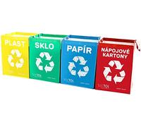 SIXTOL Sort Easy 4, práctico juego con bolsas codificadas por colores para surtidos, plásticos, vidrio, papel, cartón para bebidas