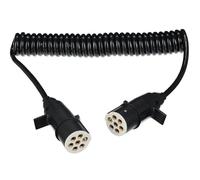 SIXTOL Trailer Cable 10 | Cable en Espiral de 7 Pines Tipo S | Conector de plástico | 24 V | 3,5 m