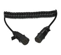 SIXTOL Trailer Cable 11 | Cable en Espiral de 7 Pines Tipo N | Conector de plástico | 24 V | 3,5 m