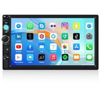 SIXTOP Double DIN Car Stereo with Bluetooth Hands-Free, 7 Inch Touch Screen Car Audio Receiver Support Mirror Link FM Radio EQ/SWC/USB/TF Card/AUX-in 2 DIN Car Radio