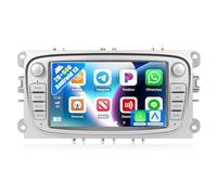 SIXWIN 2+64G Android 13 Radio Coche para Ford Focus MK2 Mondeo Cmax Galaxy Smax Kuga con Carplay&Android Auto, 7 Pulgadas Pantalla Táctil con WiFi/GPS/Bluetooth/RDS/FM(Silber)