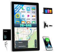 SIXWIN 2GB+64G 1 DIN Android 13 Radio Coche con Carplay&Android Auto,10.1 Pulgadas Pantalla Táctil Ajustable con WiFi/Navegador GPS/Bluetooth/FM/RDS/USB/Mandos Volantes/Mirror Link