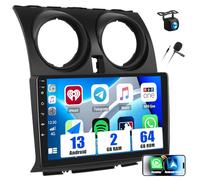 SIXWIN 2GB+64GB Android 13 Radio Coche para Nissan Qashqai J10 2006-2016 con CarPlay&Android Auto&Mirrorlink,9 Pulgadas Pantalla Táctil con Bluetooth/WiFi/GPS/FM/RDS/USB+AHD Cámara Mic
