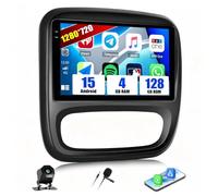 SIXWIN 4+128GB Android 15 Autoradio para Renault Trafic 3 2014-2021/Opel Vivaro B 2014-2018 con CarPlay/Android Auto, Pantalla Táctil 9" HD Radio con WiFi,GPS,Bluetooth 5.0,FM/RDS,EQ+Cámara Trasera