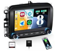 SIXWIN 4+64G 8-Core Android 13 Radio Coche para FIAT 500L 2013-2018, con CarPlay Android Auto DSP, 7 Pulgadas Pantalla Táctil,1280 * 720,con GPS WiFi BT USB FM RDS Radio Mirror Link