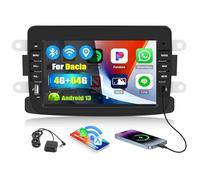 SIXWIN 4+64G Android 13 Radio Coche para Renault Dacia Duster Sandero Dokker Logan Lodgy Captur con CarPlay&Android Auto,7 Pulgadas Pantalla Táctil con Bluetooth5.0/WiFi/GPS/FM/RDS/USB 32EQ
