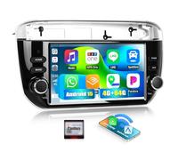 SIXWIN 4+64G Android 15 Radio Coche para FIAT Punto 2012-2016 con CarPlay&Android Auto&Mirror Link, 7 Pulgadas Pantalla Táctil con Bluetooth/WiFi/GPS/FM/RDS/32EQ