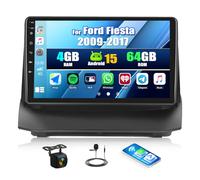 SIXWIN 4+64G Android 15 Radio Coche para Ford Fiesta 2009-2017 con Wireless CarPlay&Android Auto&Mirrorlink,9 Pulgadas Pantalla Táctil con WiFi/GPS/Bluetooth5.0/FM/RDS/USB+AHD Cámara+Mic
