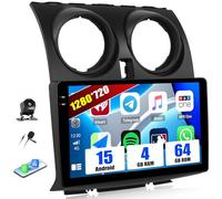 SIXWIN 4+64G Android 15 Radio Coche para Nissan Qashqai J10 2006-2016 con CarPlay&Android Auto,9 Pulgadas Pantalla Táctil con Bluetooth/WiFi/GPS/FM/RDS/USB+AHD Cámara