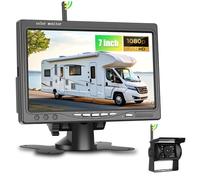 SIXWIN Kit de Camara Trasera Coche Inalambrica HD 1080P, Monitor de 7 Pulgadas con Cámaras de Respaldo Inalámbricas para Remolque, Camper, Camión, Autobús, IP68 Impermeable, Visión Nocturna, BSD
