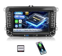 SIXWIN Qualcomm 8 Core 4+64G Android 15 Radio Coche para VW Golf 5 Golf 6 Skoda Polo Passat Tiguan Touran con CarPlay&Android Auto&DSP,7 Pulgadas Pantalla Táctil con WiFi6/GPS/Bluetooth 5.1/RDS/FM