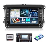 SIXWIN Qualcomm 8 Core 4+64G Android 15 Radio de Coche para VW Golf 5 6 Skoda Polo Passat Tiguan Touran con CarPlay&Android Auto&DSP, 7 Pulgadas Pantalla Táctil con WiFi6/GPS/Bluetooth 5.1/RDS/FM