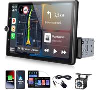 SIXWIN Radio Coche Bluetooth con Carplay et Android Auto, Autoradio 1 DIN con 10.4''Pantalla Táctil Reproductor Multimedia con FM/USB/SD Enlace Espejo+Cámara Visión Trasera
