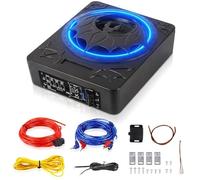 SIXWIN Subwoofer 1200W, 10 Pulgadas Subwoofer Plano Bajo Asiento para Auto con Amplificador Integrado, Sistema de Audio para Vehículo, Control Personalizado del Realce de Graves, Bajos Profundos