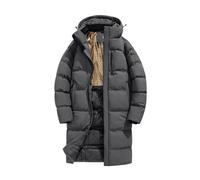 SIYAN Abrigo De Invierno For Hombre Chaqueta Acolchada De Algodón Largo Y Grueso Abrigo Cálido Informal Ropa De Abrigo For Clima Frío Al Aire Libre(Gray,M)