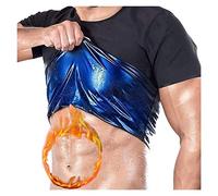 SIYAN Camisa De Sauna For Hombres, Traje De Sauna De Manga Corta, Chaleco De Sauna Moldeador De Cuerpo For Sudor Gimnasio Ejercicio Sauna Top Chaquetas De Entrenamiento De Neopreno(Men,XXL)