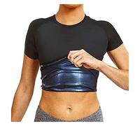 SIYAN Camisa De Sauna For Hombres, Traje De Sauna De Manga Corta, Chaleco De Sauna Moldeador De Cuerpo For Sudor Gimnasio Ejercicio Sauna Top Chaquetas De Entrenamiento De Neopreno(Women,3XL)