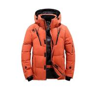 SIYAN Chaqueta Acolchada con Capucha For Hombre, Estilo Cortavientos, Cálida Y con Capucha, Ideal For Esquiar O For El Invierno.(Orange,M)