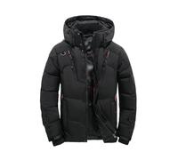 SIYAN Chaqueta Acolchada Informal De Invierno For Hombre, Cortavientos, con Capucha, Gruesa, Cálida, De Color Liso.(Noir,XL)