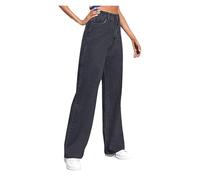 SIYAN Jeans Mujer, Jeans De Pierna Recta For Mujer, Cintura Alta, Holgados, Pierna Ancha, Jean Elástico, Adelgazante, Corte Recto, Pantalones Vaqueros Boyfriend Ligeros(Gray,XS)