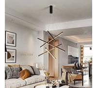 SIYANE Lámpara de araña de escalera Sputnik remota clásica nórdica de 98,4 pulgadas para control de techos altos Lámpara colgante larga LED regulable Lámpara negra moderna para vestíbulo para sala de