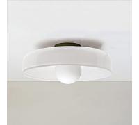 SIYANE Lámpara de techo grande de vidrio verde con montaje empotrado, 13,7 ", cocina nórdica naranja blanca, lámpara de techo cercana, apliques de pared modernos de mediados de siglo para dormitorio,