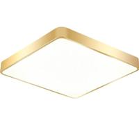 SIYANE Luz de techo de baño de oro cuadrado cepillado Lámpara de techo de montaje empotrado LED regulable Lámpara de techo redonda delgada de perfil bajo moderna para dormitorio, comedor, cocina, pasi