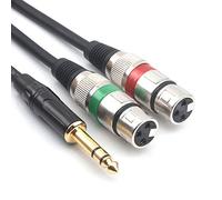 SiYear 6,35 mm (1/4 pulgadas) TRS macho Plug to Dual XLR hembra micrófono estéreo desequilibrado Audio Convertidor adaptador Y Splitte Cable (1,5 metros)