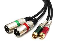 SiYear Cable dual XLR a RCA, 2 XLR macho a 2 RCA Phono Plug HiFi Cable de audio para amplificador, mezclador, micrófono (3 m)