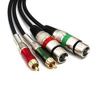 SiYear Cable XLR doble hembra a RCA, 2 XLR a 2 RCA macho, cable de audio de alta fidelidad para amplificador, mezclador, micrófono (1,5 m)