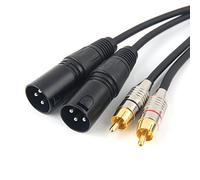 SiYear Dual XLR a Dual RCA Male Phono Plug Cable Audio HIFI Unbalanced, Dos XLR 3Pin a 2 RCA Conexión Micrófono Cable Patch (10FT/3M)