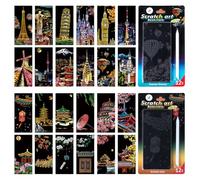 SiYear Juego de marcapáginas de papel de arte para pintura de arco iris, para adultos y niños, regalo creativo con 4 herramientas de 6.2 x 2.8 pulgadas (24 piezas)