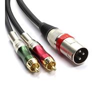 SiYear XLR Macho a 2 x Phono RCA Adaptador de Enchufe Y Splitter Patch Cable, 1 XLR Macho 3 Pin a Dual RCA Macho Conector de Cable de Audio Estéreo (1,5Meter)