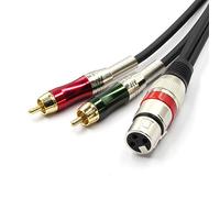 SiYear XLR macho a 2 x Phono RCA Plug Adapter Y Splitter Patch Cable, 1 XLR macho 3 Pin a Dual RCA macho Plug Stereo Audio Cable Conector (1,5 m)