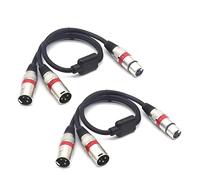 SiYear XLR Splitter Cable - XLR Female to Dual Male 3 Pin Patch Y Cable Balanced Microphone Splitter Cord Audio Adapter (50CM-2PACK)