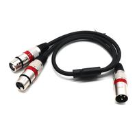 SiYear XLR Y Splitter Cable - XLR Macho a Hembra Dual 3 Pin Patch Y Cable Balanced Microphone Splitter Cord Audio Adapter (50CM/1.5FT)