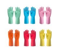 Siyecioa 6 Pares Guantes de Limpieza Hogar, Guantes Latex, Guantes de Cocina Baño, Forro de Algodón Reciclado, para Todo Tipo de Tareas de Limpieza y Cuidado, M 5 Pares | XL 1 Pare