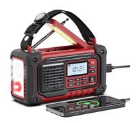 SIYEGK Radio meteorológica de emergencia, radio AM/FM/SW/NOAA de manivela con gran capacidad portátil de 10000 mAh, carga USB/solar/manivela, funciona con pilas AAA, alarma SOS y linterna para emergencias en interiores y exteriores.