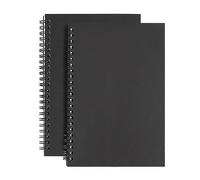 SIYI-XIU 2Pcs Bloc de Notas Espiral A5 Cuaderno Libretas Tapa Blanda Cubierta de Kraft Cuaderno de Estudiante Planificador Perfecto para Viajar 120 Páginas,60 Hojas(Negro)